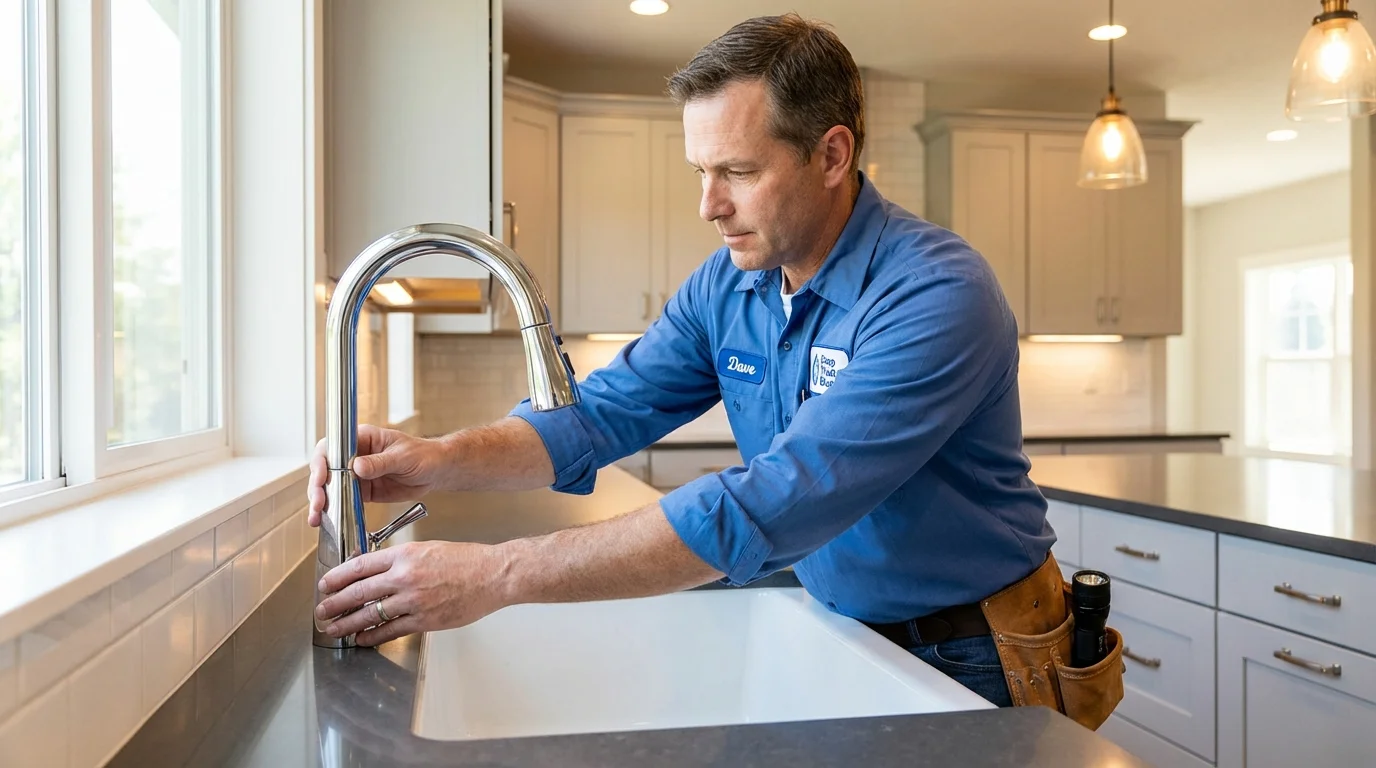 Kitchen faucet installation by Johns Plumbing LLC in Appleton