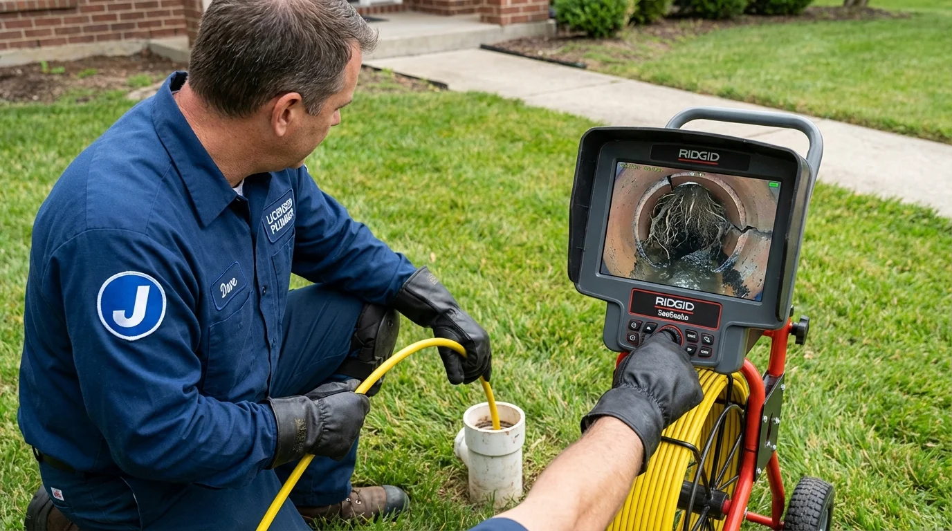 Sewer camera inspection being performed by Johns Plumbing LLC in Appleton